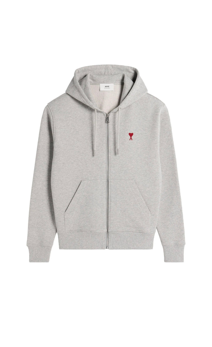 AMI paris grey zip up hoodie