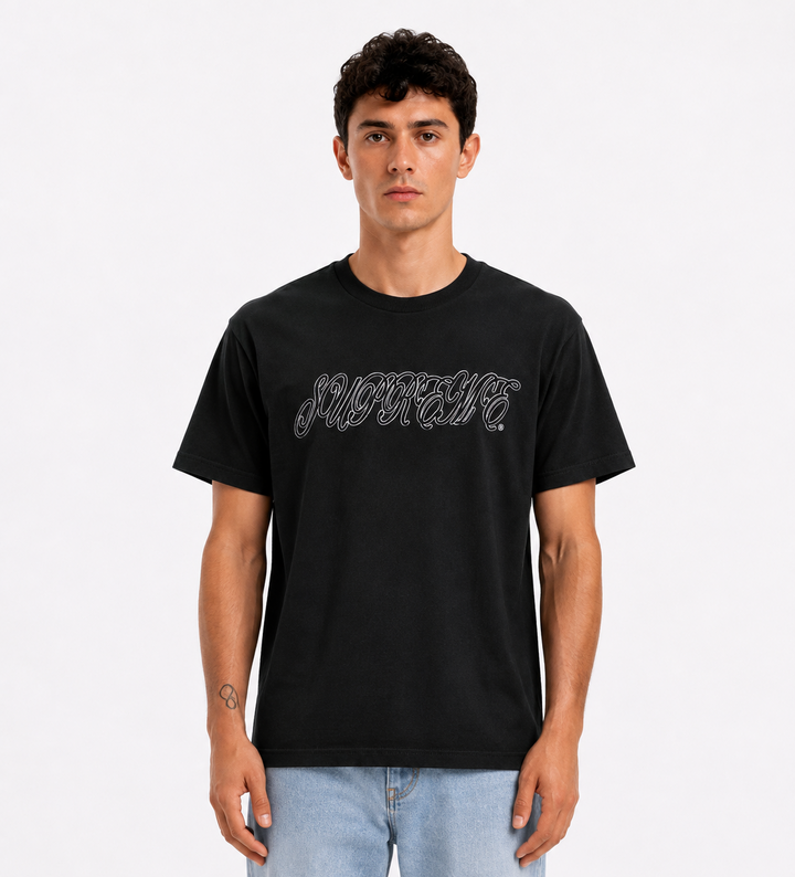 Supreme Raised Script S/S Tee Black