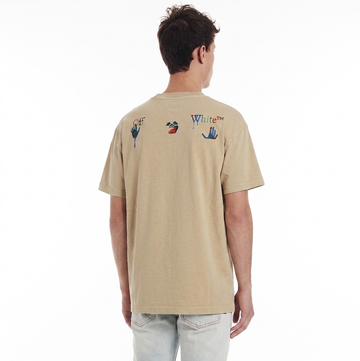 Off-White Camel draining logo T-shirt