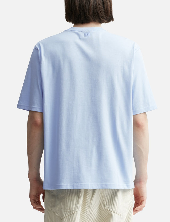 Sky blue Ami meduim heart short sleeve T-shirt