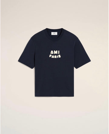 Navy ami Paris patch T-shirt