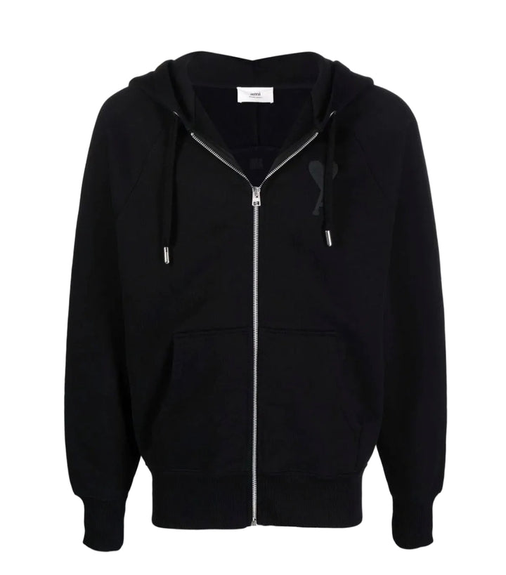 AMI paris black heart zip up jacket