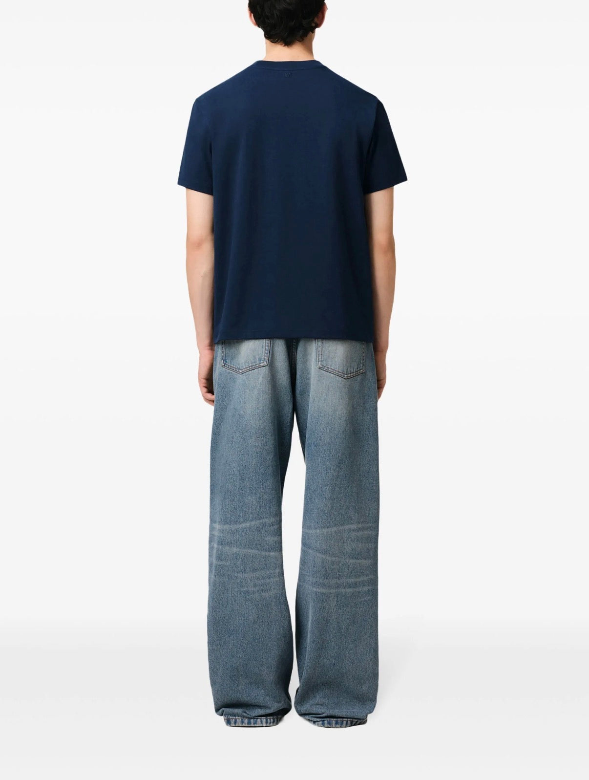 Navy 25 Classic Ami small heart short sleeve T-shirt