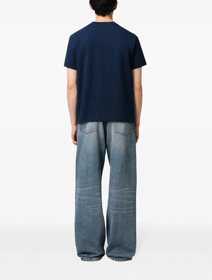 Navy 25 Classic Ami small heart short sleeve T-shirt