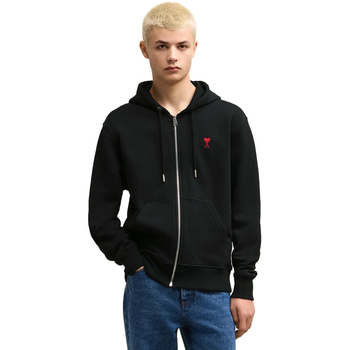 AMI paris black zip up hoodie