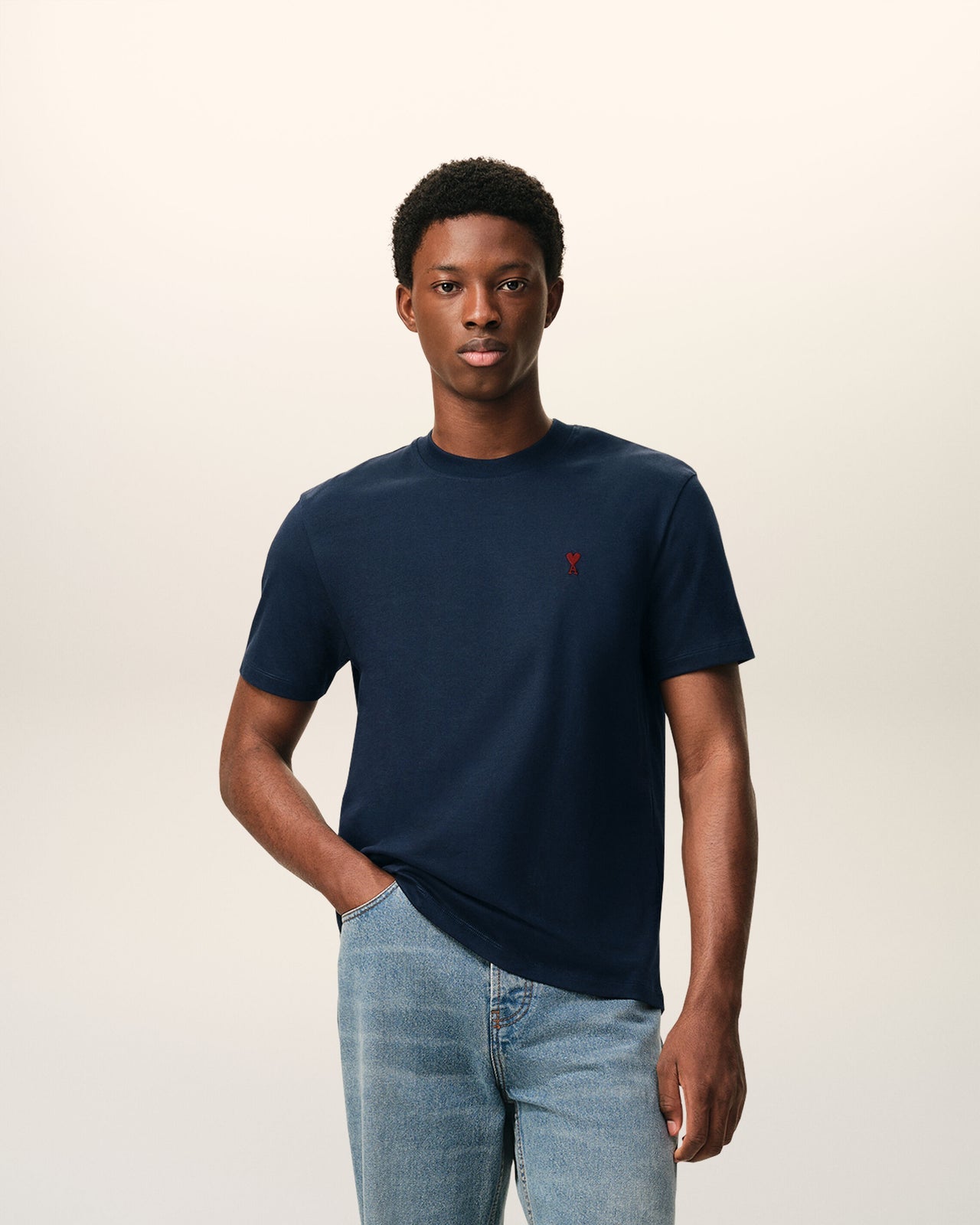 Navy Cotton Ami de Coeur T-Shirt