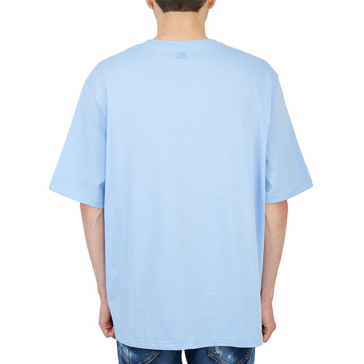 Sky blue Ami big heart short sleeve T-shirt
