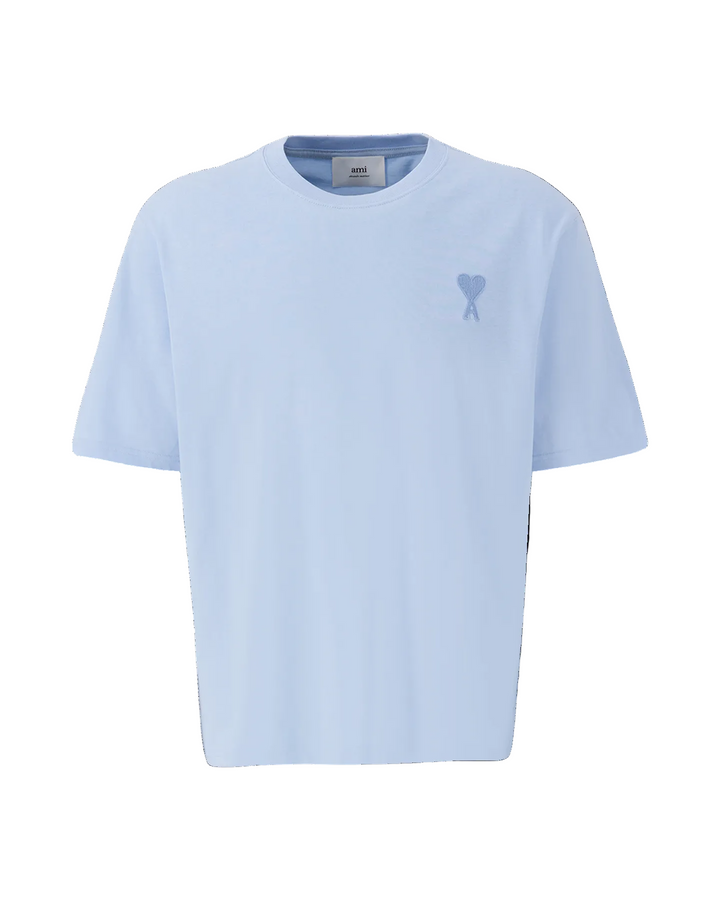Sky blue Ami meduim heart short sleeve T-shirt