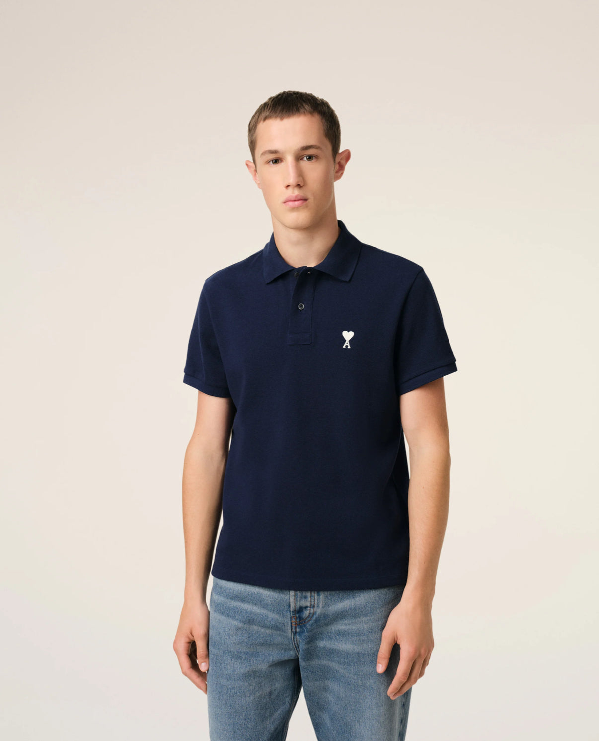 Navy Cotton Ami de Coeur Polo Shirt