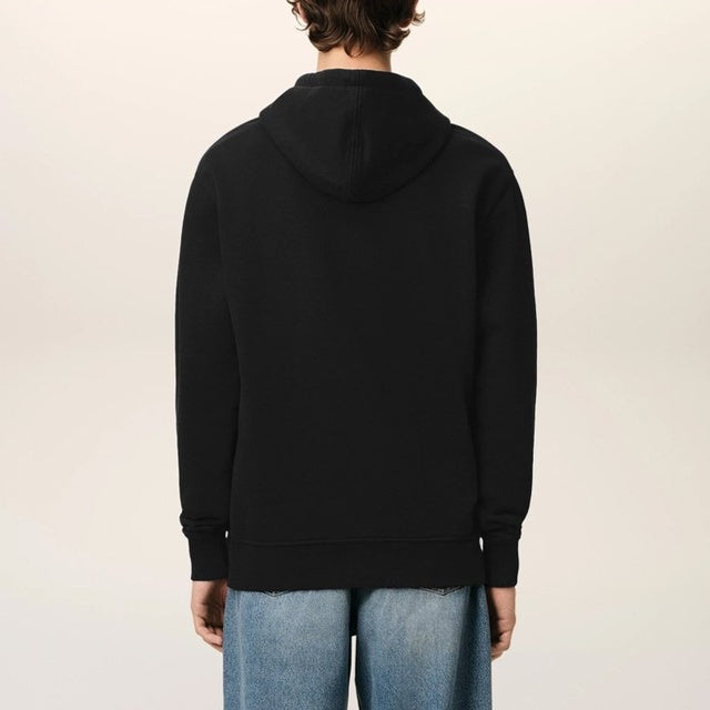 AMI Paris White Heart Black Zip Up Hoodie