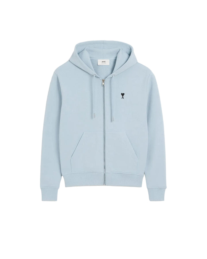 S25 AMI Paris Black Heart Blue Zip-Up Hoodie