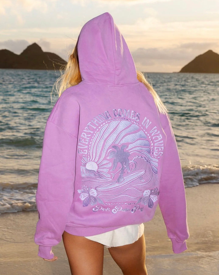 Everything Comes in Waves Hoodie in Açai