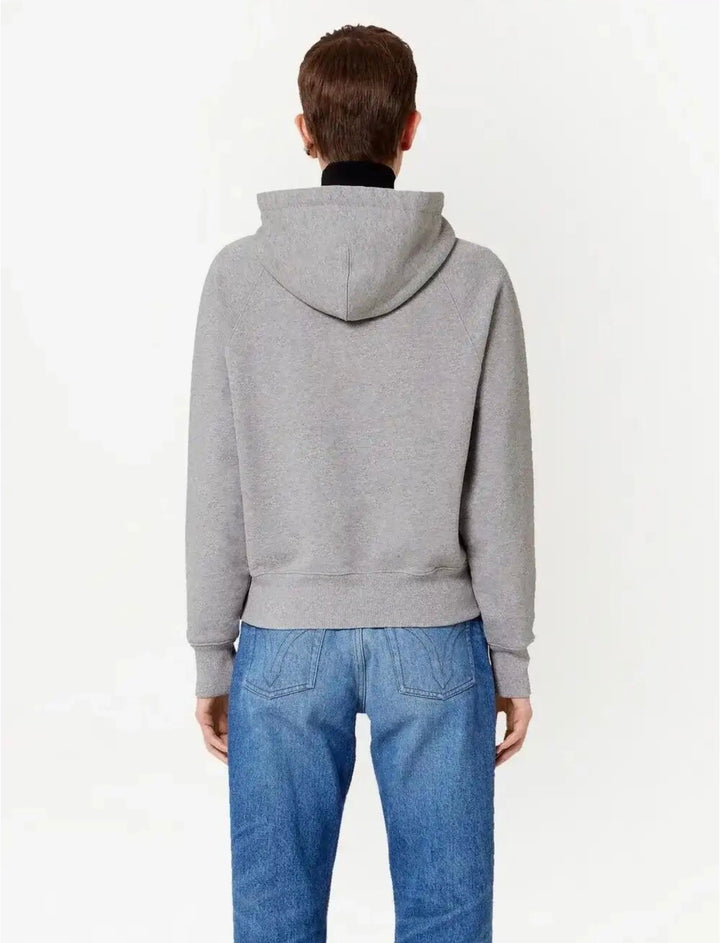 AMI paris grey logo print hoodie