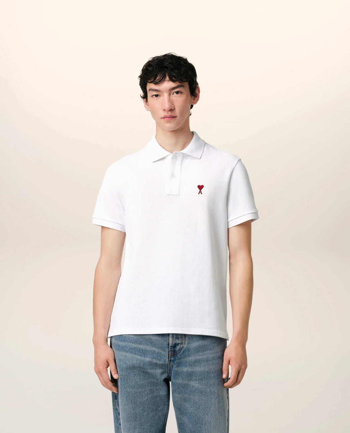 White Cotton Ami de Coeur Polo Shirt