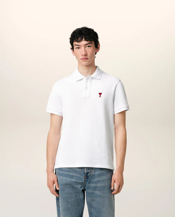 White Cotton Ami de Coeur Polo Shirt