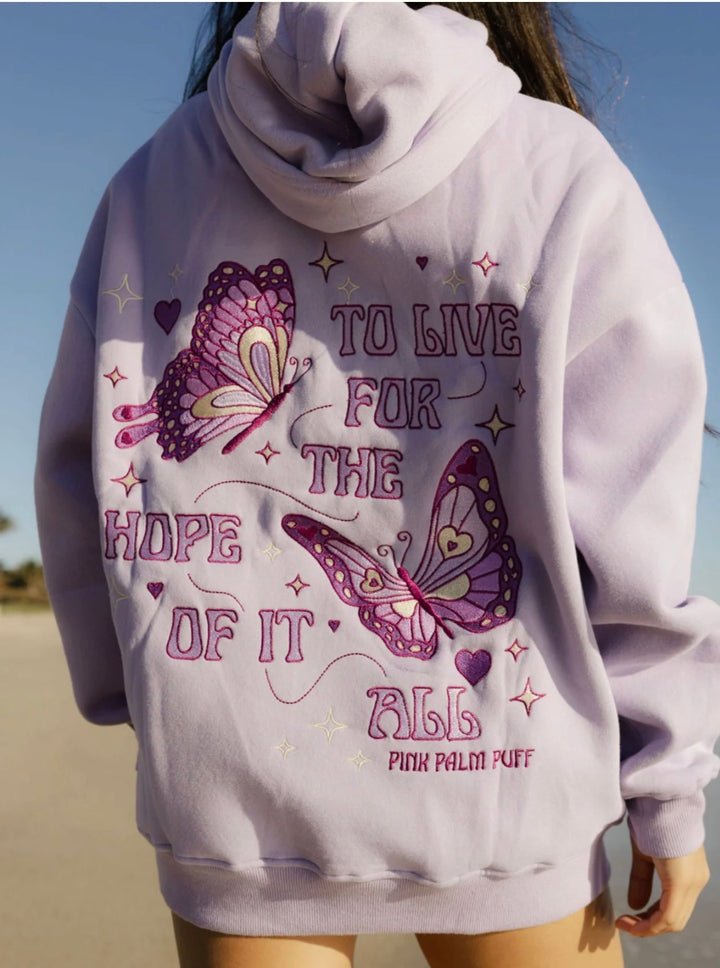 To Live For the Hope of it All Hoodie in Lilac