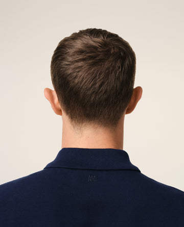Navy Cotton Ami de Coeur White Heart Polo Shirt