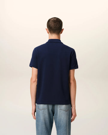 Navy Cotton Ami de Coeur White Heart Polo Shirt