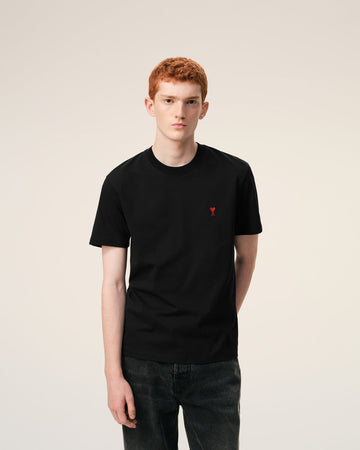 Black Cotton Ami de Coeur T-Shirt