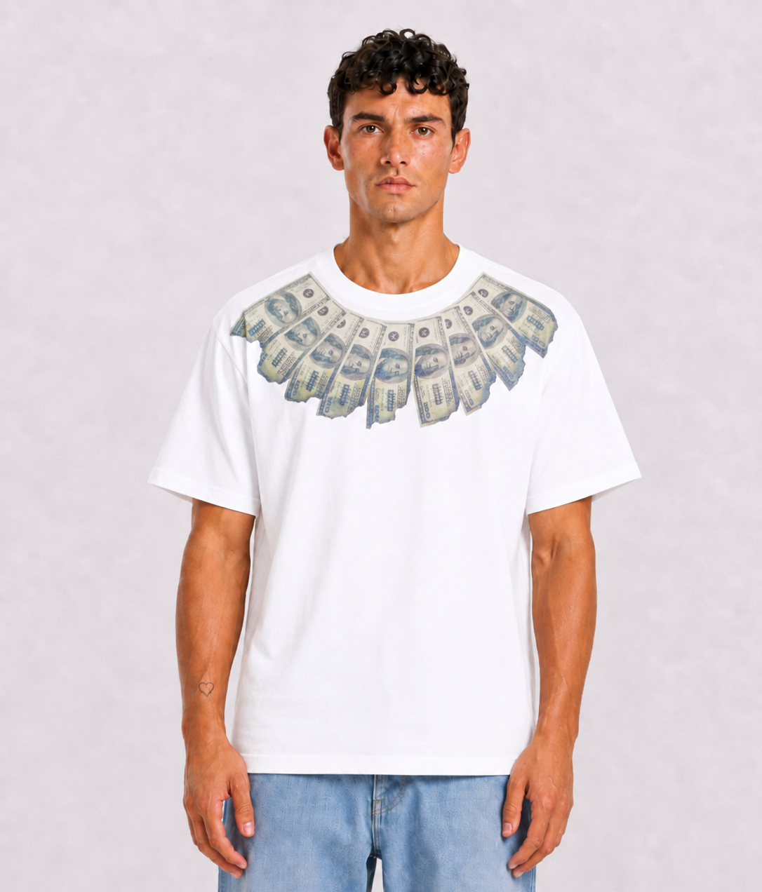 Supreme × MM6 Maison Margiela Money-Graphic White T-shirt