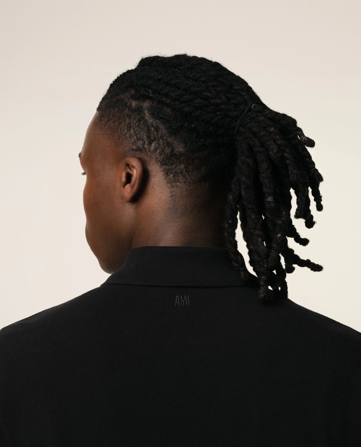 Black Cotton Ami de Coeur Polo Shirt