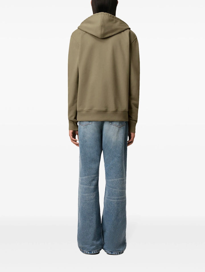 AMI Paris White Heart Zip Up Hoodie