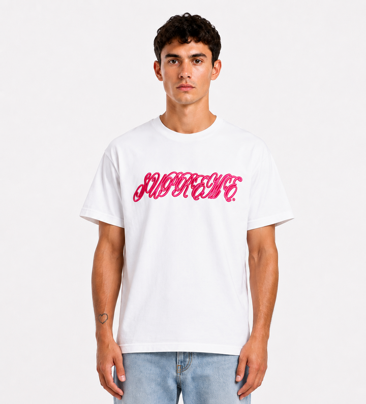 Supreme Raised Script S/S Tee White