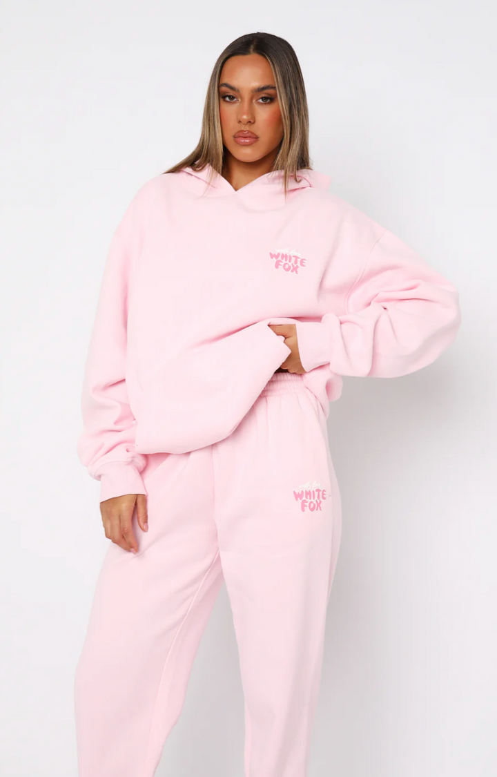 White Fox (With Love Always Oversized Hoodie Baby Pink)