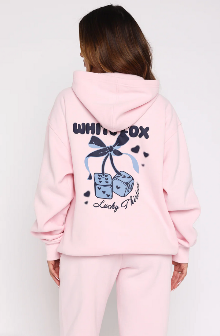 White Fox (Lucky Thirteen Cheyenne Oversized Hoodie Soft Pink)
