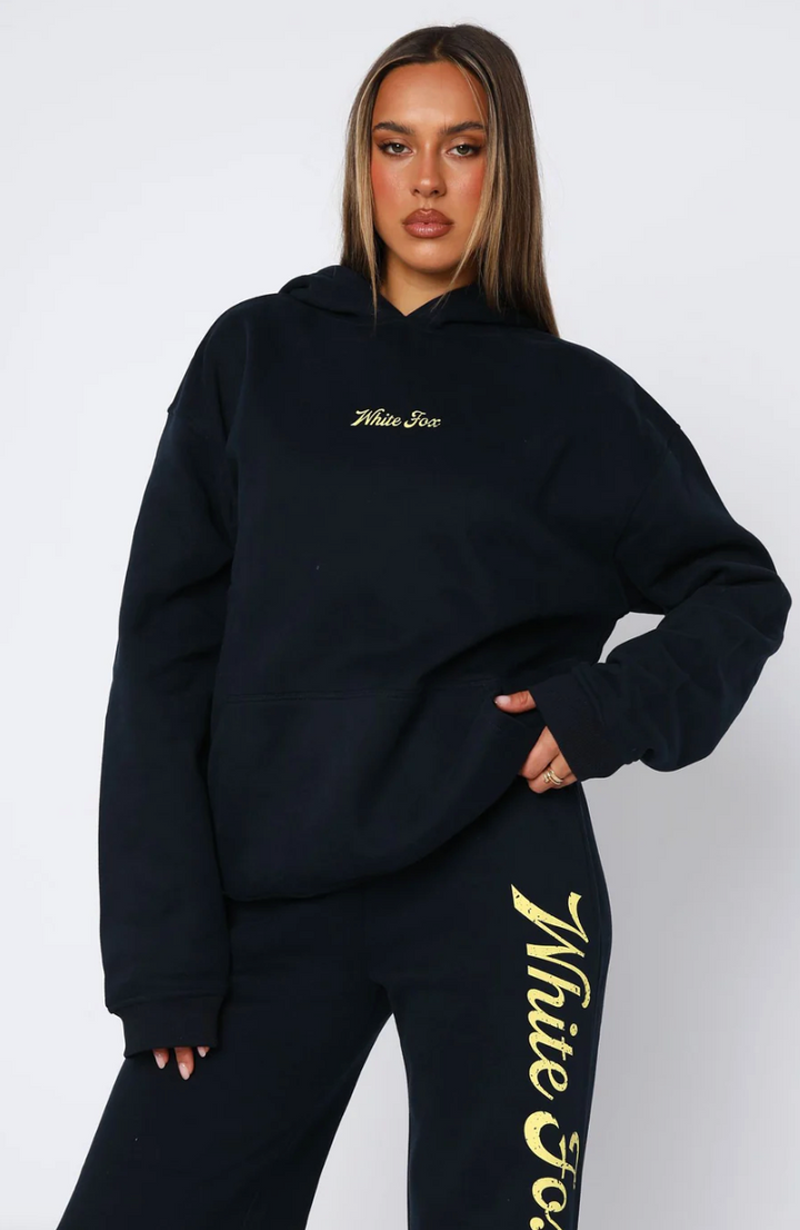 White Fox (The Good Life Back Graphic Oversized Hoodie Navy)