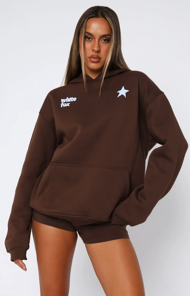 White Fox (From The Archives Charli Oversized Hoodie Chocolate)