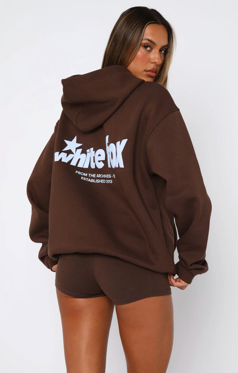 White Fox (From The Archives Charli Oversized Hoodie Chocolate)