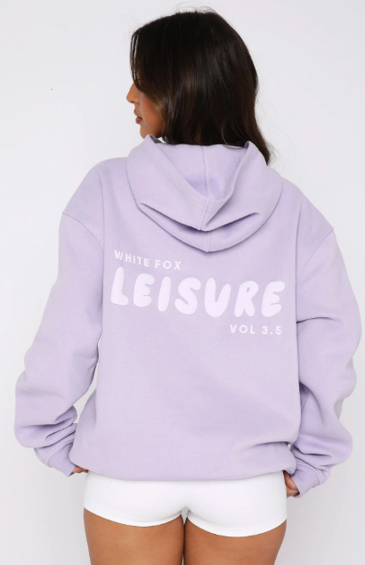 White Fox (Leisure Series Oversized Hoodie Lavender)