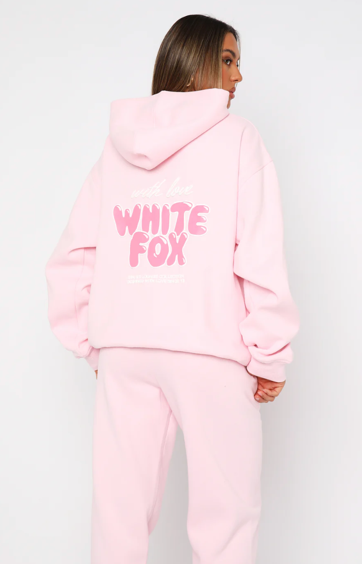 White Fox (With Love Always Oversized Hoodie Baby Pink)