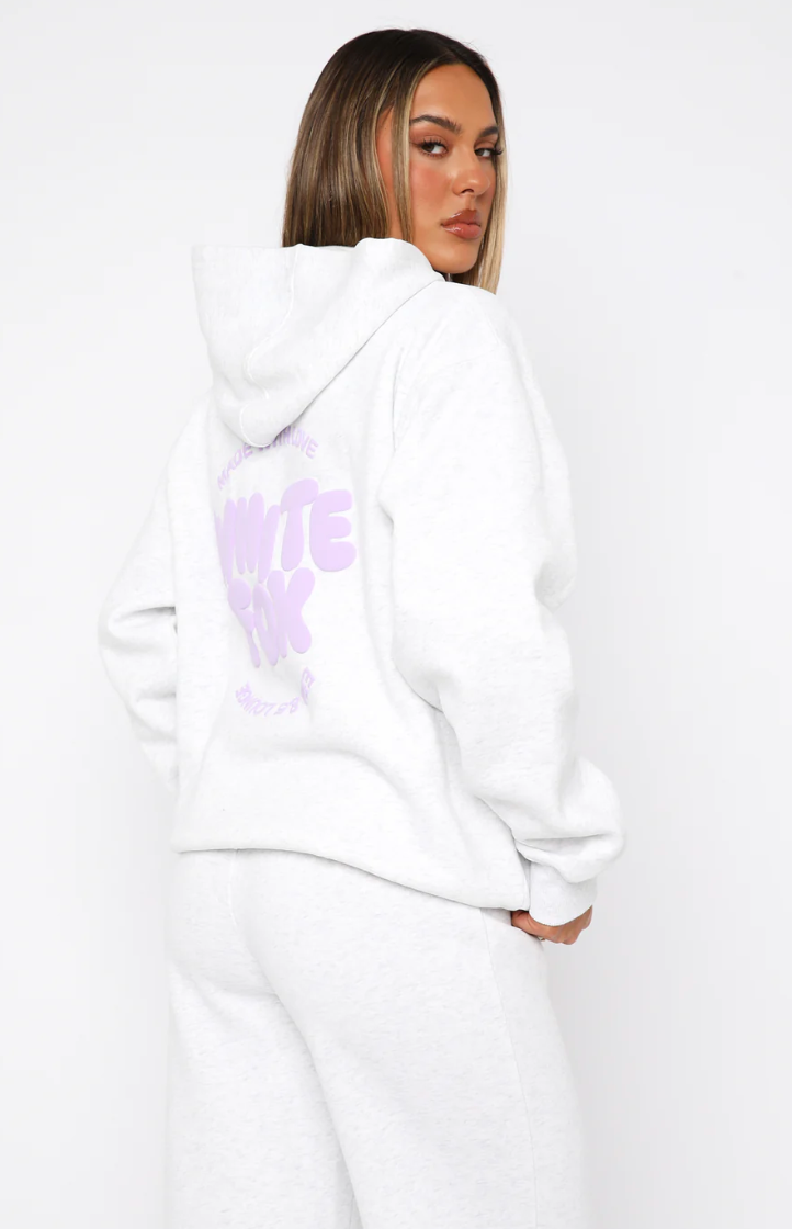 White Fox (With Love For You Oversized Hoodie White Marle)