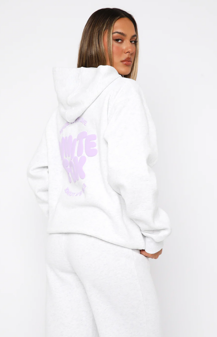 White Fox (With Love For You Oversized Hoodie White Marle)