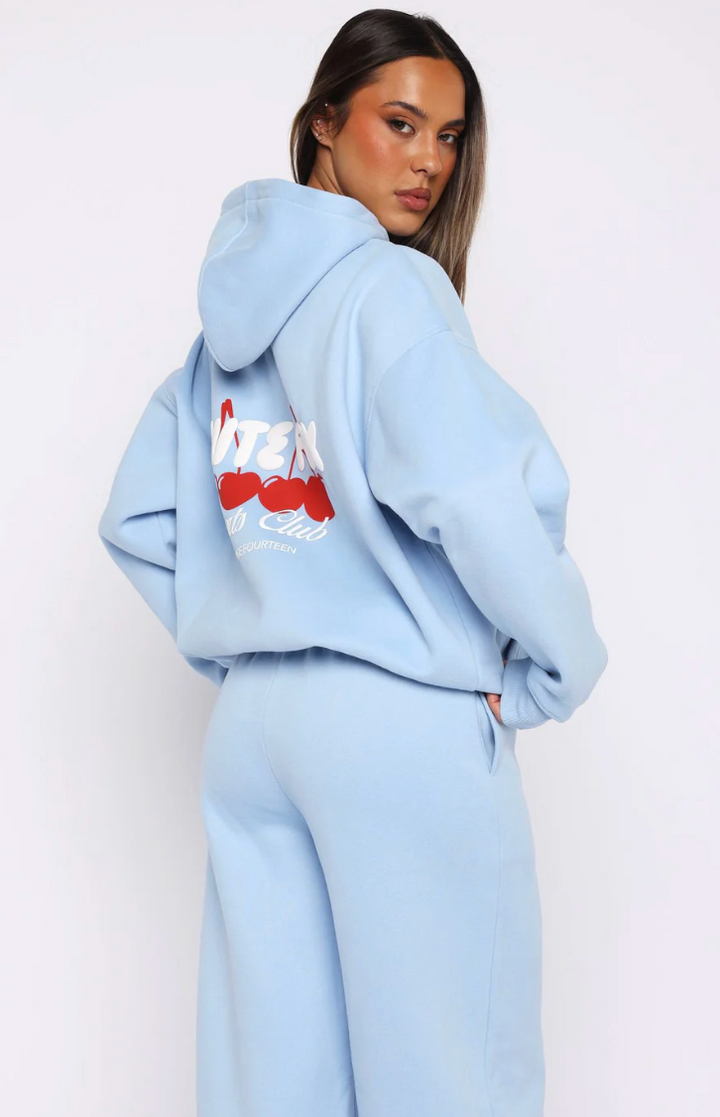 White Fox (Club 14 Cassie Boxy Hoodie Blue)