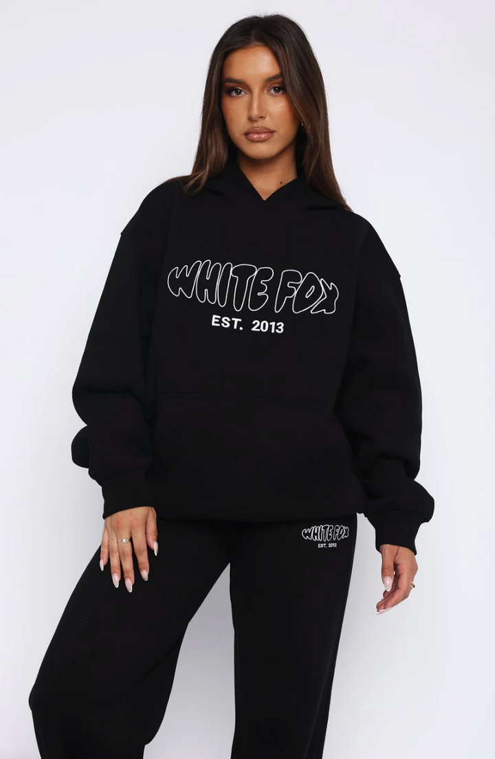White Fox (Missed Flights Oversized Hoodie Black)