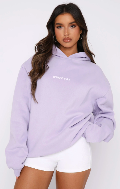 White Fox (Leisure Series Oversized Hoodie Lavender)