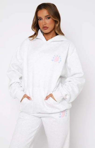White Fox (Give You The Best Oversized Hoodie Grey Marle)